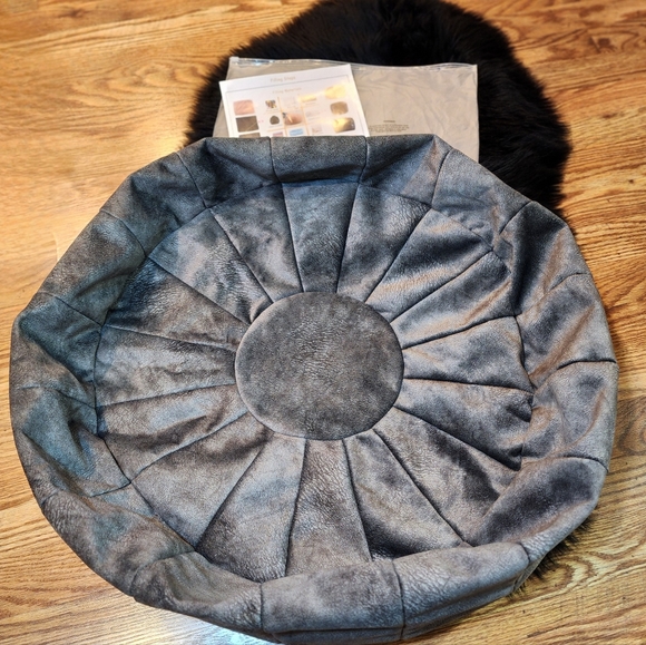 Gray Unstuffed Ottoman (Cover) - Picture 4 of 11